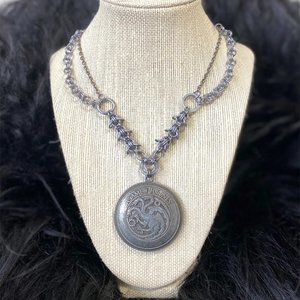 OOAK Targaryen Shield Chainmail Necklace